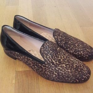Giorgio Armani Leopard and Black Patent Loafers